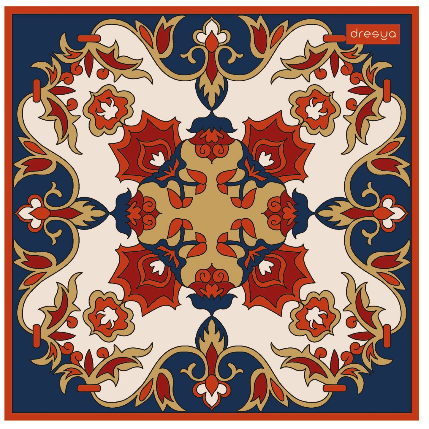 Ottoman Floral Pattern Scarf