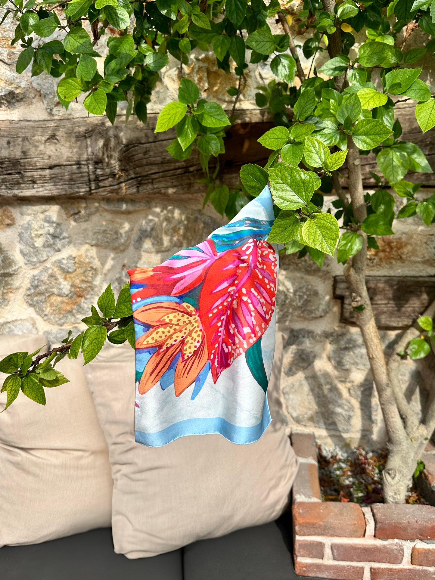 Tropical Bloom Silk Scarf